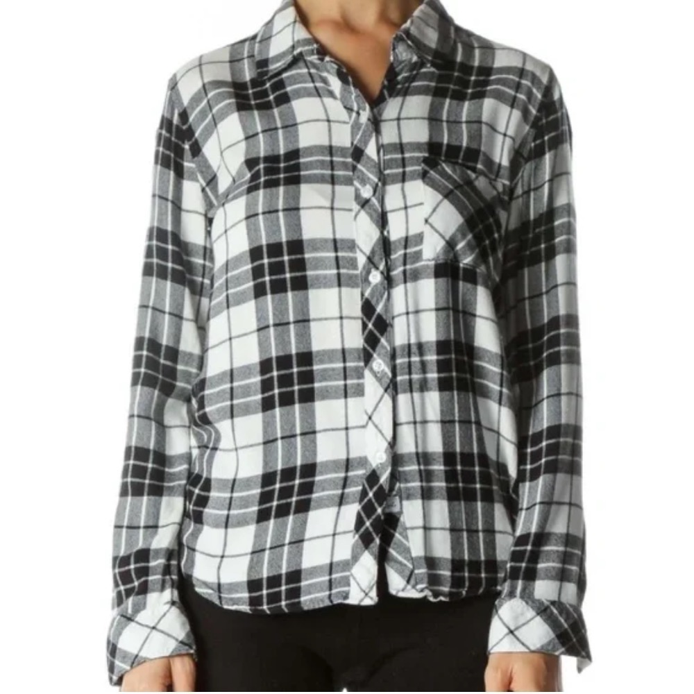 Rails Womens Hunter Navy & White Plaid
Button Down Shirt Medium Coastal Cowgirl